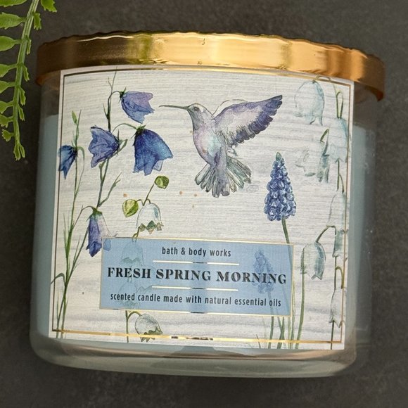 BBW Fresh Spring Morning Bath & Body Works 3 Wick Candle - Picture 5 of 10